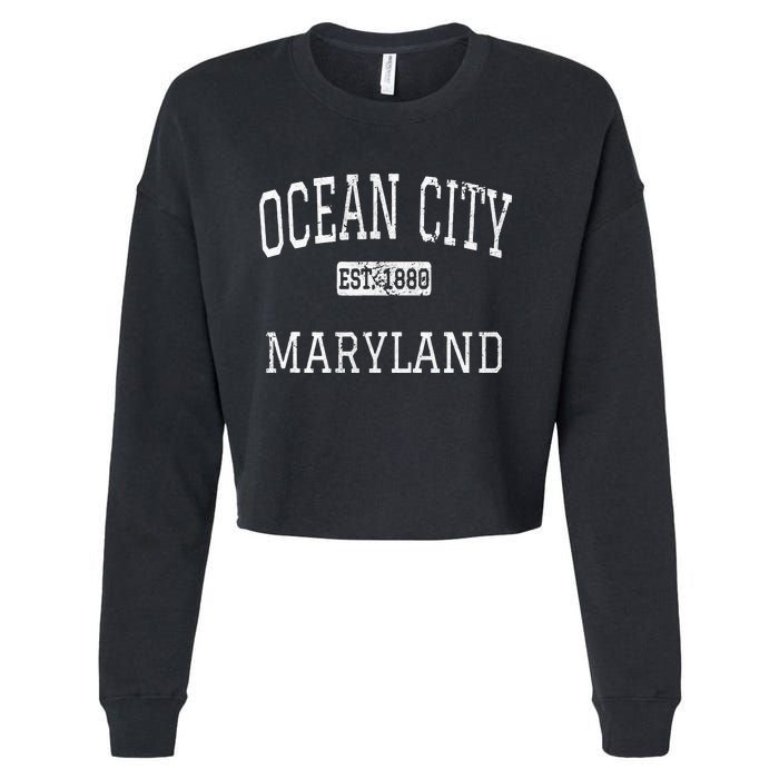 Ocean City Maryland Md Vintage Cropped Pullover Crew