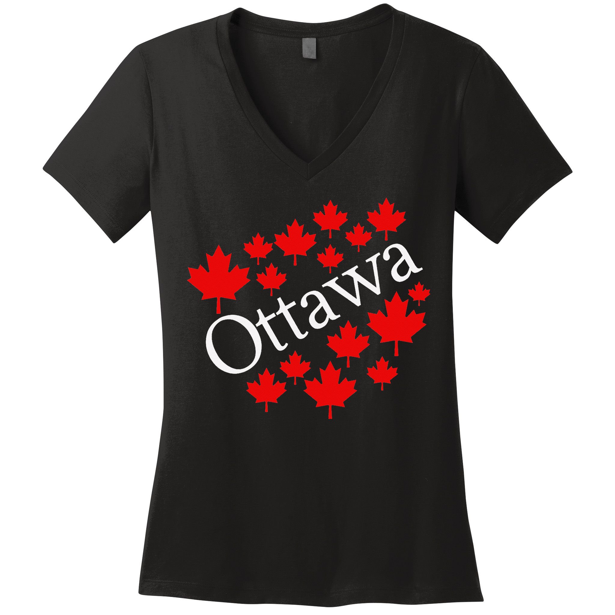 Ottawa Canada Maple Leaf Graphic Women's V-Neck T-Shirt