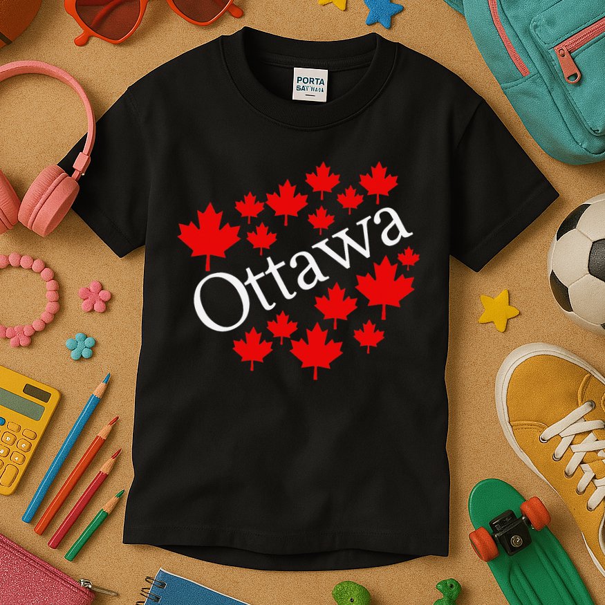 Ottawa Canada Maple Leaf Graphic Kids T-Shirt