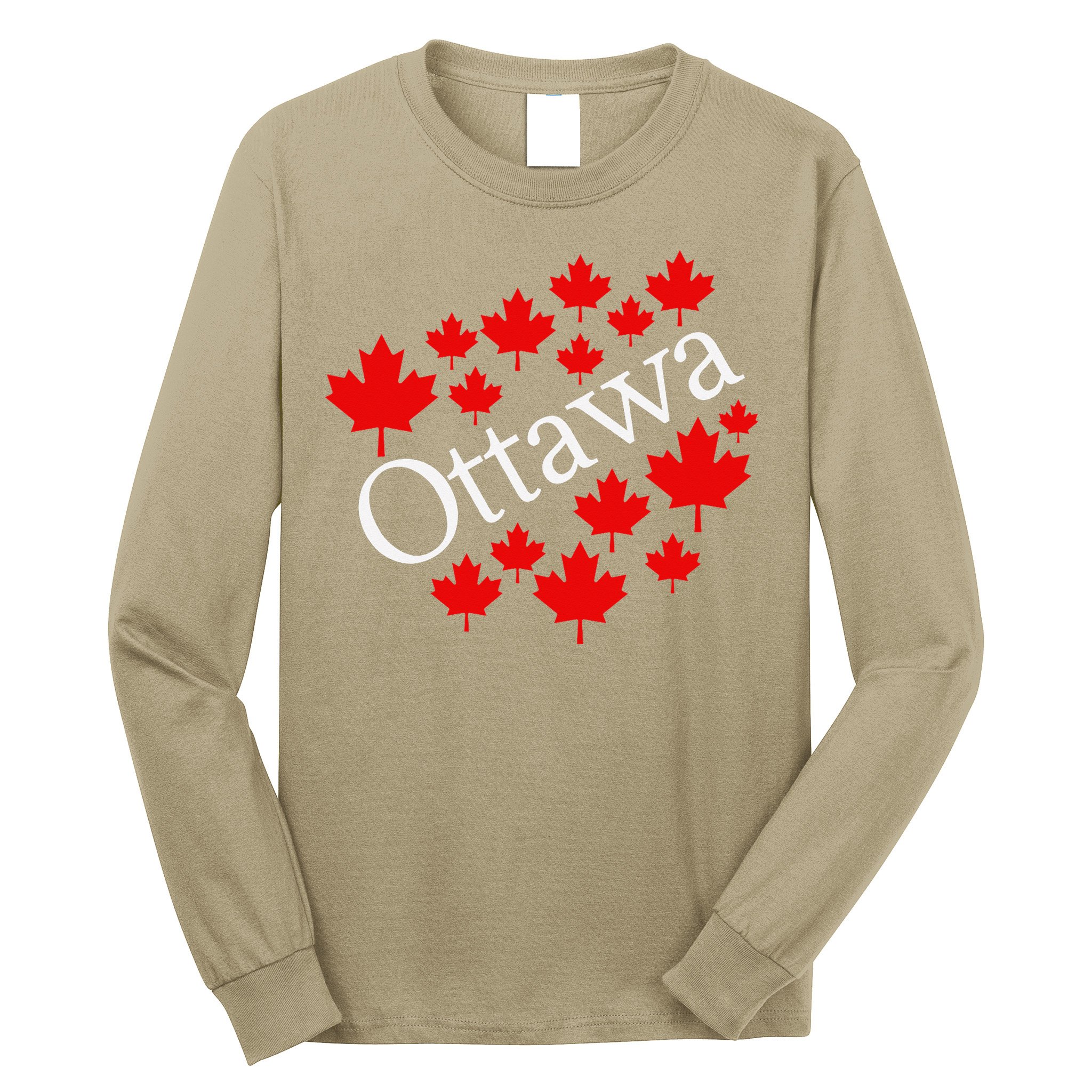 Ottawa Canada Maple Leaf Graphic Long Sleeve Shirt