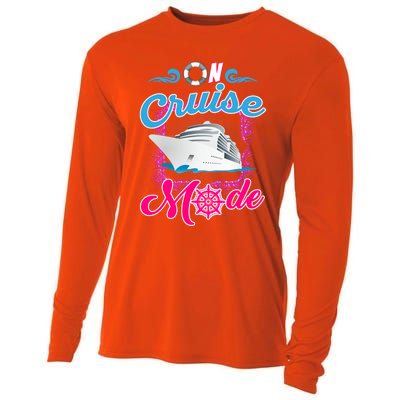 On Cruise Mode Great Gift Funny Cruising Lover's Great Gift Cooling Performance Long Sleeve Crew