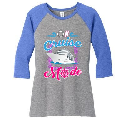 On Cruise Mode Great Gift Funny Cruising Lover's Great Gift Women's Tri-Blend 3/4-Sleeve Raglan Shirt