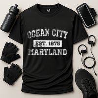 Ocean City Maryland Est. 1875 Distressed Cooling Performance Crew T-Shirt