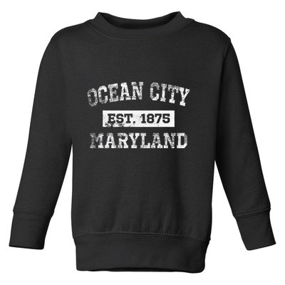 Ocean City Maryland Est. 1875 Distressed Toddler Sweatshirt