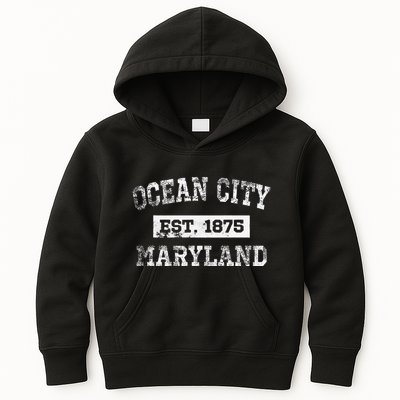 Ocean City Maryland Est. 1875 Distressed Kids Hoodie
