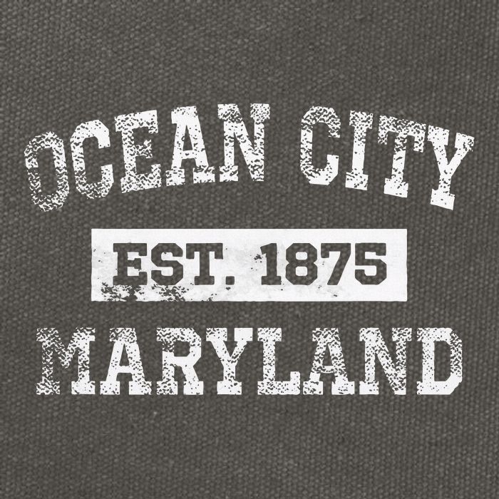 Ocean City Maryland Est. 1875 Distressed Cotton Canvas Backpack