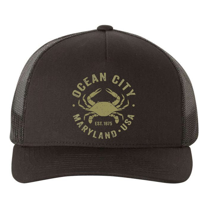 Ocean City Maryland Crab Retro Throwback Yupoong Adult 5-Panel Trucker Hat