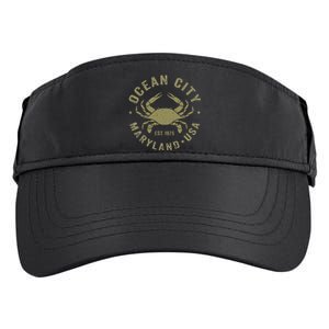 Ocean City Maryland Crab Retro Throwback Adult Drive Performance Visor