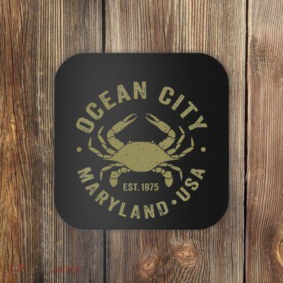 Ocean City Maryland Crab Retro Throwback Coaster