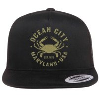 Ocean City Maryland Crab Retro Throwback Flat Bill Trucker Hat