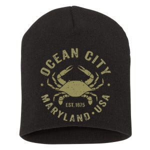 Ocean City Maryland Crab Retro Throwback Short Acrylic Beanie