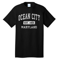 Ocean City Maryland Md Vintage Established Sports Tall T-Shirt