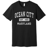 Ocean City Maryland Md Vintage Established Sports Premium T-Shirt