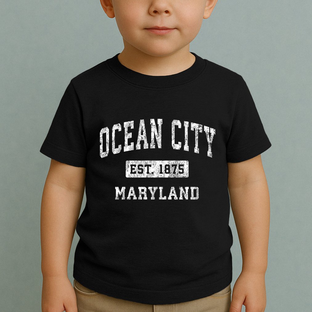 Ocean City Maryland Md Vintage Established Sports Toddler T-Shirt