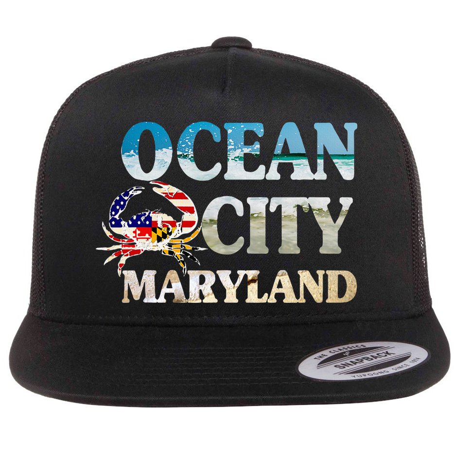 Ocean City Maryland Beach Vacation Flat Bill Trucker Hat