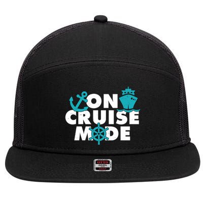 On Cruise Mode 7 Panel Mesh Trucker Snapback Hat