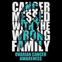 Ovarian Cancer Messed With The Wrong Family Teal Ribbon Gift Sustainable Bucket Hat
