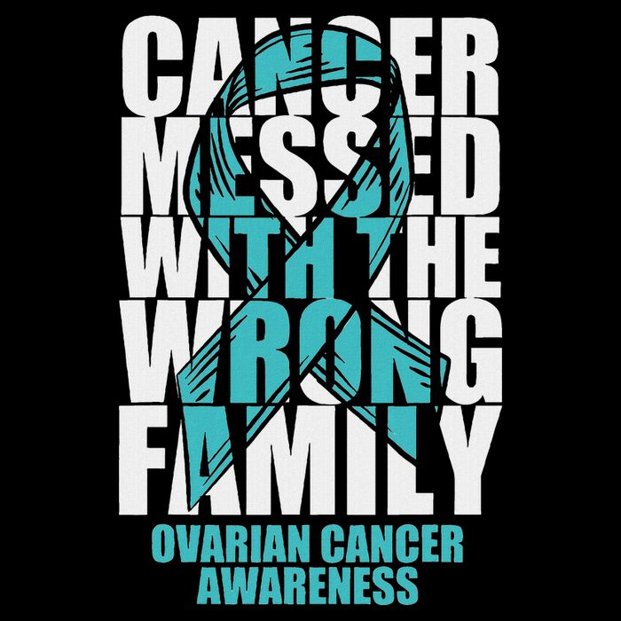 Ovarian Cancer Messed With The Wrong Family Teal Ribbon Gift Sustainable Bucket Hat