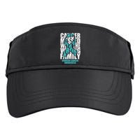 Ovarian Cancer Messed With The Wrong Family Teal Ribbon Gift Adult Drive Performance Visor