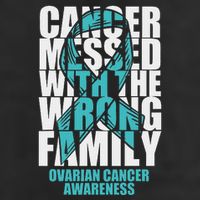 Ovarian Cancer Messed With The Wrong Family Teal Ribbon Gift Adult Drive Performance Visor