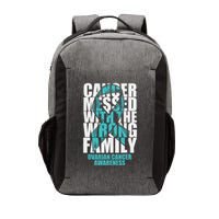 Ovarian Cancer Messed With The Wrong Family Teal Ribbon Gift Vector Backpack