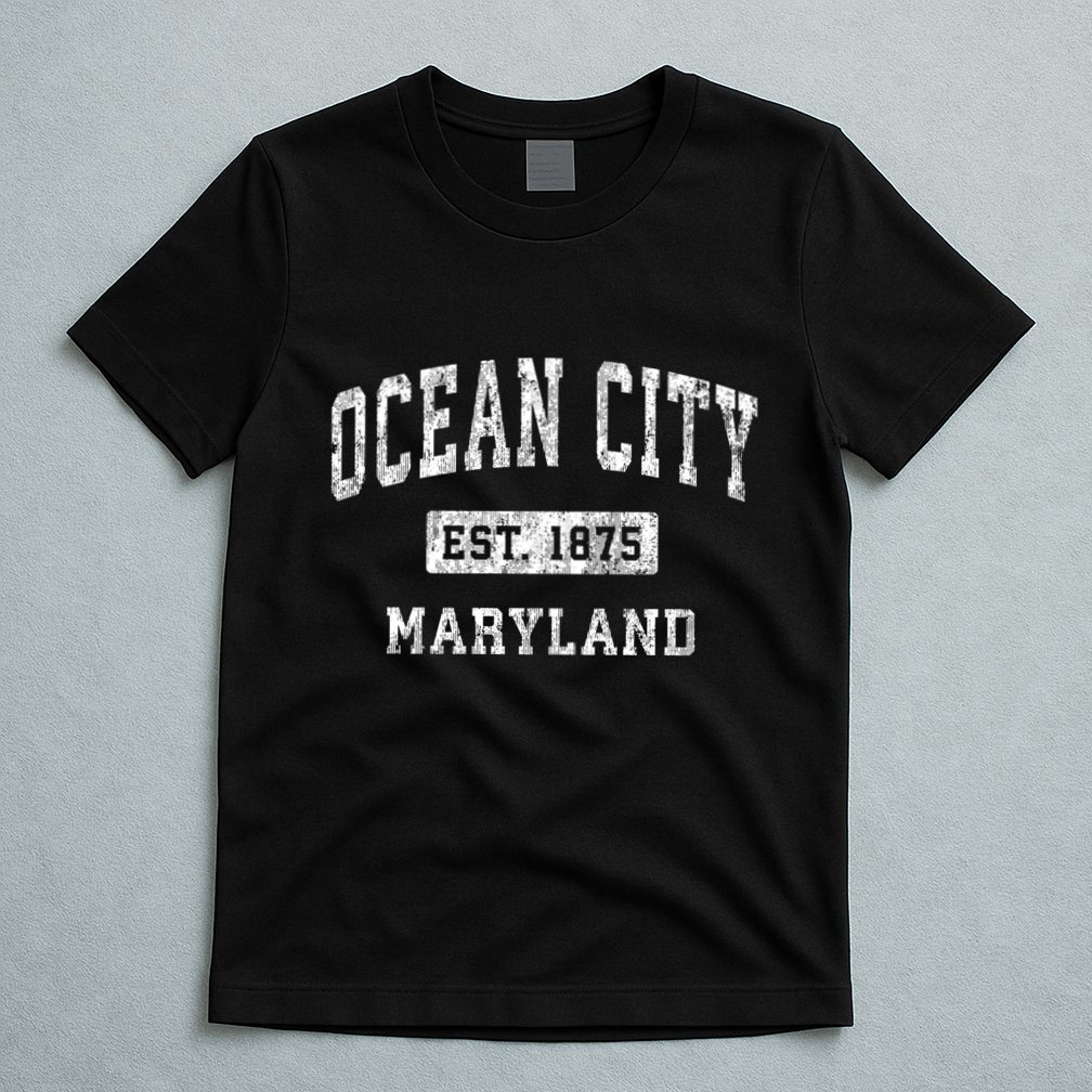 Ocean City Maryland Md Vintage Established Sports T-Shirt