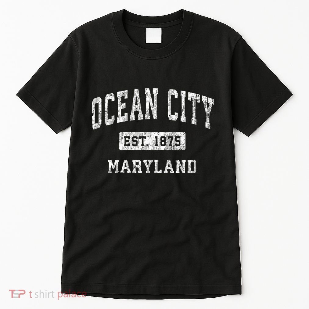 Ocean City Maryland Md Vintage Established Sports Tall T-Shirt
