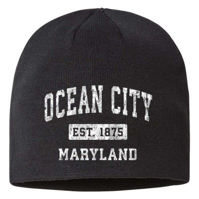 Ocean City Maryland Md Vintage Established Sports Sustainable Beanie