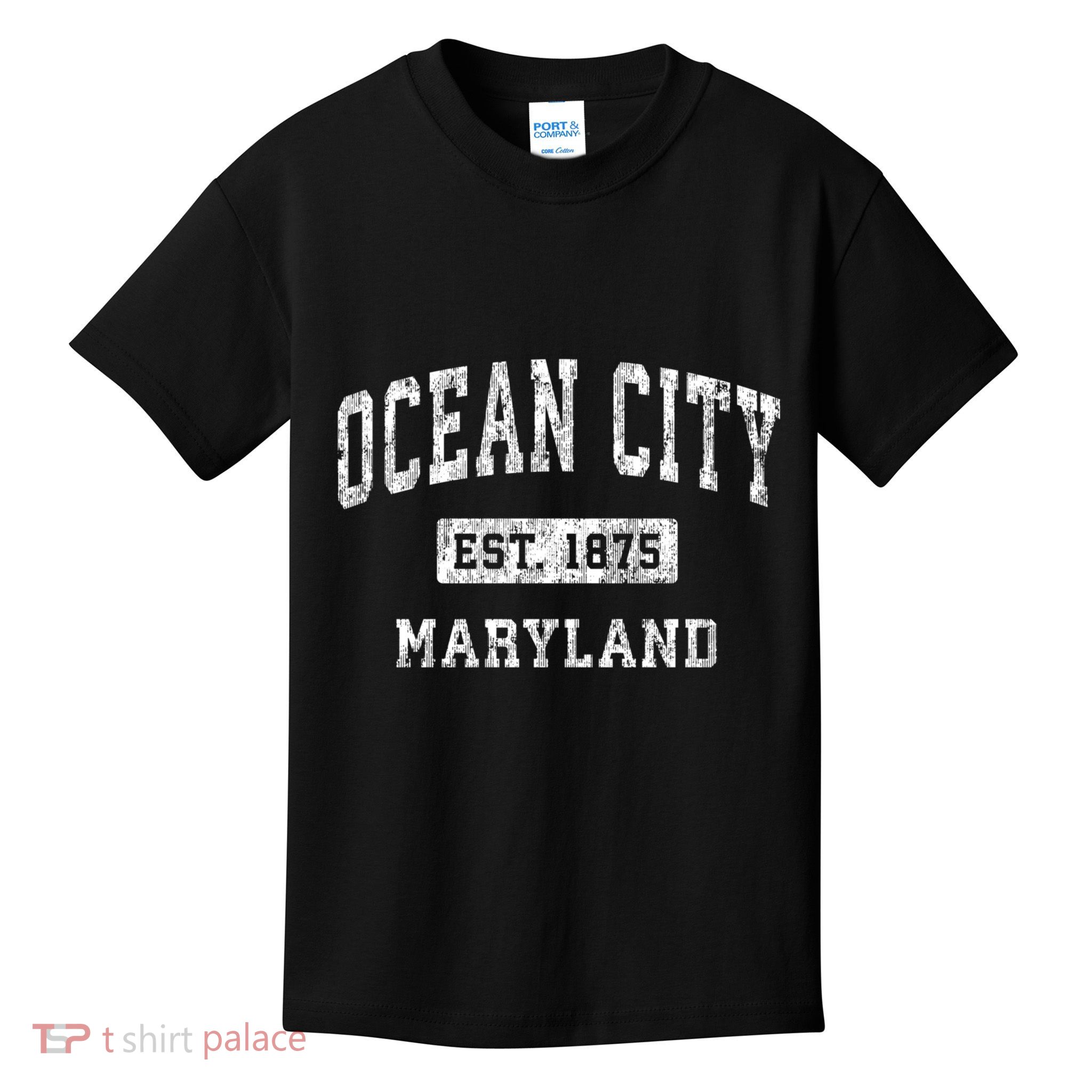 Ocean City Maryland Md Vintage Established Sports Kids T-Shirt