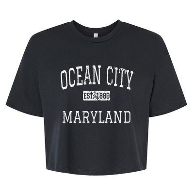 Ocean City Maryland Md Vintage Bella+Canvas Jersey Crop Tee