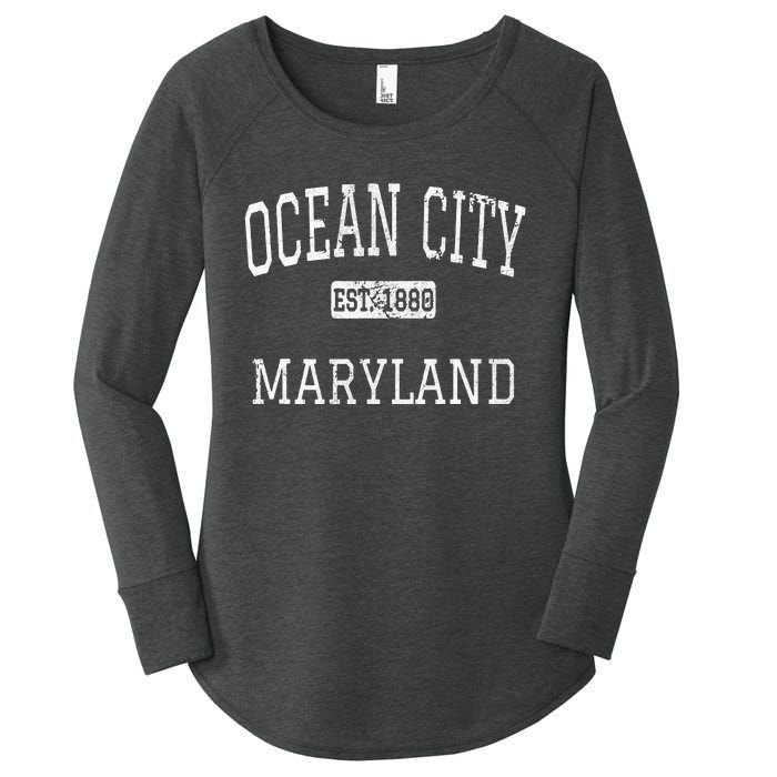 Ocean City Maryland Md Vintage Women's Perfect Tri Tunic Long Sleeve Shirt