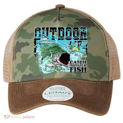 Outdoor Catch Monster Fish Large Mouth Legacy Tie Dye Trucker Hat