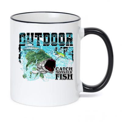 Outdoor Catch Monster Fish Large Mouth 11oz Black Color Changing Mug