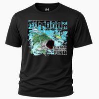 Outdoor Catch Monster Fish Large Mouth Cooling Performance Crew T-Shirt