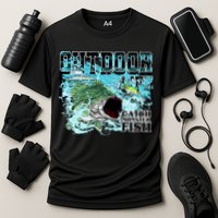 Outdoor Catch Monster Fish Large Mouth Cooling Performance Crew T-Shirt