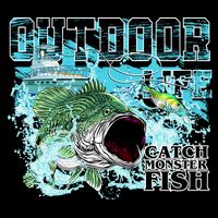 Outdoor Catch Monster Fish Large Mouth City Backpack