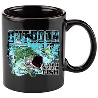 Outdoor Catch Monster Fish Large Mouth 11oz C Handle Ceramic Mug
