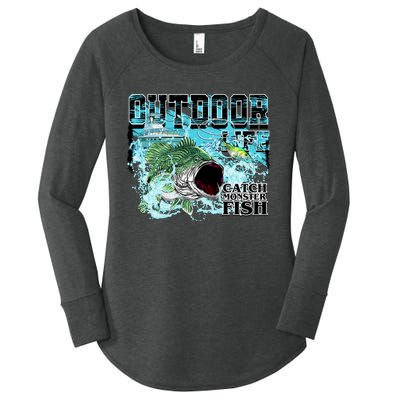 Outdoor Catch Monster Fish Large Mouth Women's Perfect Tri Tunic Long Sleeve Shirt