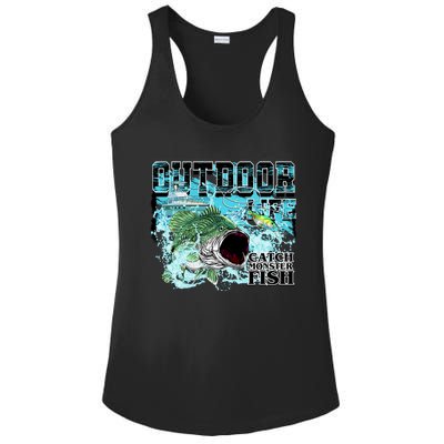 Outdoor Catch Monster Fish Large Mouth Ladies PosiCharge Competitor Racerback Tank