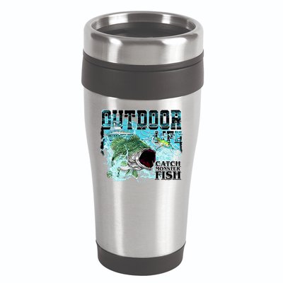 Outdoor Catch Monster Fish Large Mouth 16oz Travel Tumbler
