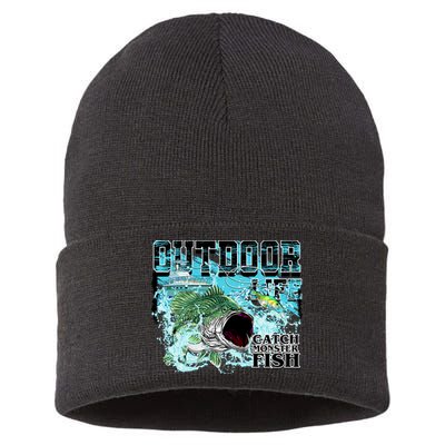 Outdoor Catch Monster Fish Large Mouth Sustainable Knit Beanie