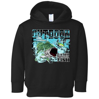 Outdoor Catch Monster Fish Large Mouth Toddler Hoodie