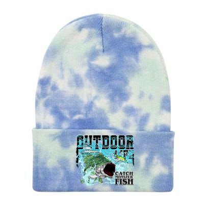 Outdoor Catch Monster Fish Large Mouth Tie Dye 12in Knit Beanie