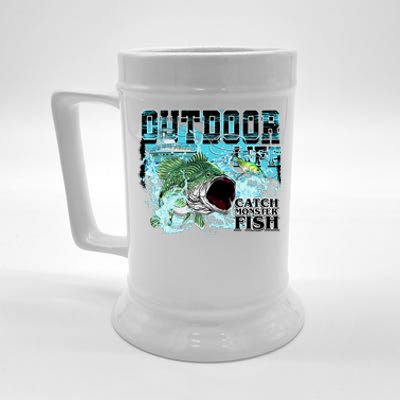 Outdoor Catch Monster Fish Large Mouth Beer Stein