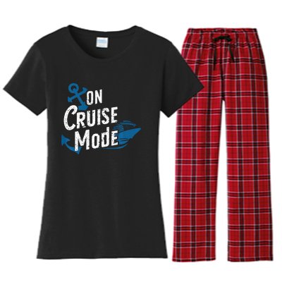 On Cruise Mode Family Cruising Essentials Vacation Women's Flannel Pajama Set