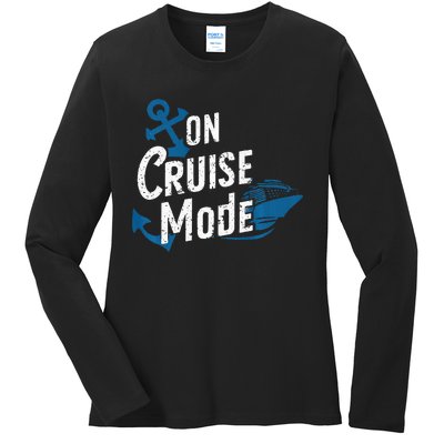 On Cruise Mode Family Cruising Essentials Vacation Ladies Long Sleeve Shirt