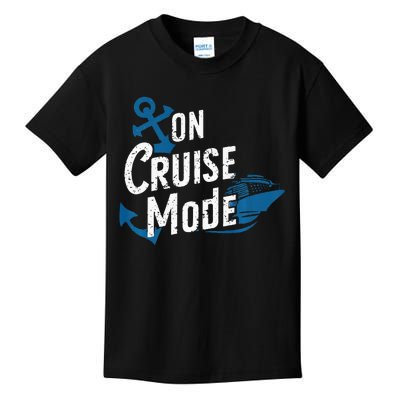 On Cruise Mode Family Cruising Essentials Vacation Kids T-Shirt