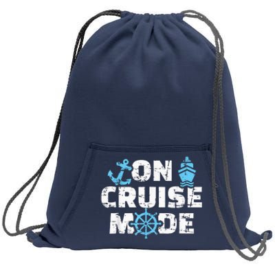 On Cruise Mode Funny Summer Cruise Vacation Family Sweatshirt Cinch Pack Bag