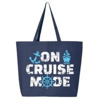 On Cruise Mode Funny Summer Cruise Vacation Family 25L Jumbo Tote