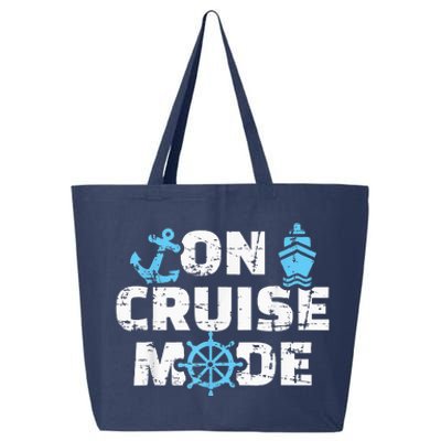 On Cruise Mode Funny Summer Cruise Vacation Family 25L Jumbo Tote